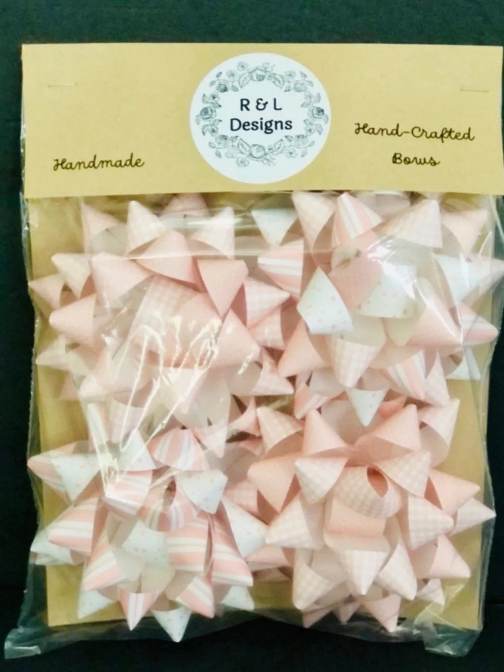 NEW Hand-Crafted Paper Gift Bows Pink Assortment 4 Pack